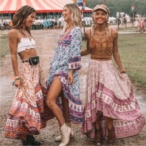 Spell Gypsy Love Skirt - Plum L EUC